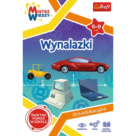 Wynalazki gra PLANSZOWA edukacyjna Trefl rodzinna Mistrz Wiedzy dla dzieci 