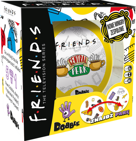 2w1 ZESTAW FRIENDS DOBBLE +QUIZ gra planszowa +karty Przyjaciele MEGA TOP