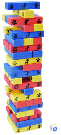 2w1 JENGA PSI PATROL + wielki wóz strażacki Marshall Psi Patrol drewniana tańcząca wieża ORYGINAŁ