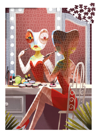 DIXIT MINI ROZSZERZENIE DODATEK KARTA PROMO do gra planszowa +PUZZLE 1000 Chameleon Night