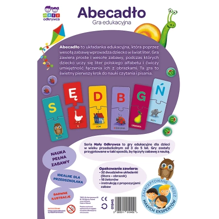 OUTLET ABECADŁO GRA DLA DZIECI PLANSZOWA EDUKACYJNA RODZINNA NAUKA LITEREK 3+