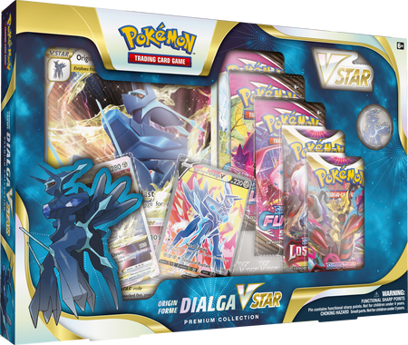 OUTLET Dialga VSTAR  PREMIUM Collection Pin 5x Booster ZESTAW Karty ORYGINALNE
