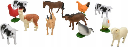 Zwierzęta domowe gospodarstwo FIGURKI krowa owca koń kogut kura FARMA