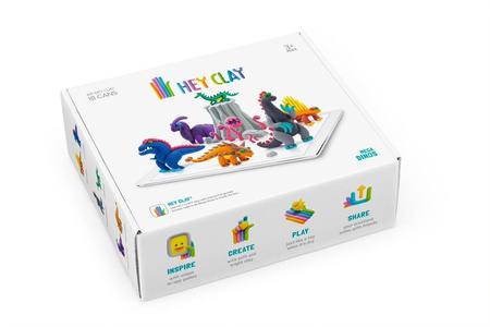 Outlet Hey Clay MEGA ZESTAW Masa Plastyczna DINOZAURY +18 KUBECZKÓW HIT