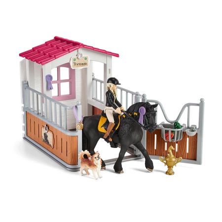 Schleich 42437 ZAGRODA DLA KONI konie figurki stajnia Horse Club koń pies