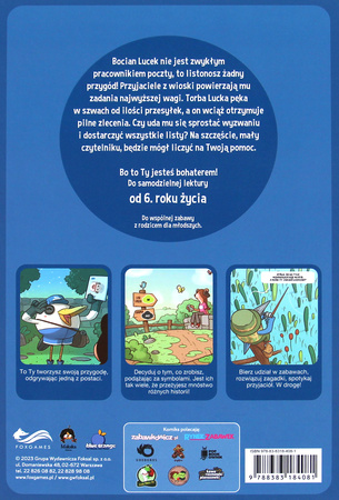 BOCIAN LUCEK KOMIKS PARAGRAFOWY DLA DZIECI książka gra misje PRZYGODA