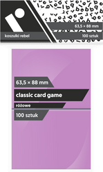 Koszulki REBEL na karty Pokemon Magic MtG 63,5x88 protektory Classic CCG Różowe 100 sztuk