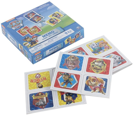 Memory PSI PATROL gra planszowa dla dzieci memo pieski Skye Chase w pudełku
