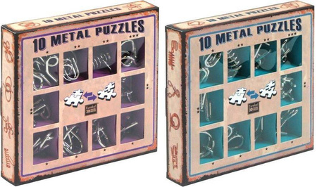 30 ŁAMIGŁÓWEK METALOWYCH czerwone + niebieski + fioletowy zestaw Puzzles puzzle z metalu
