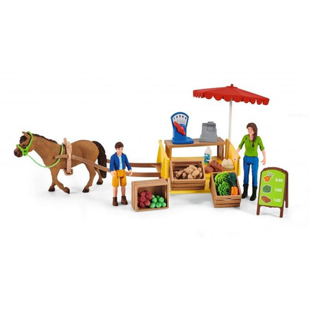 SCHLEICH 42528 27w1 Rynek stragan koń figurki konie