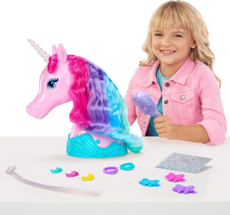 OUTLET BARBIE JEDNOROŻEC Głowa jednorożca do stylizacji lalka koń ORYGINALNY MATTEL