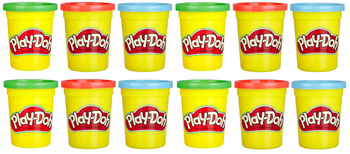 ZESTAW 12 PLAY DOH CIASTOLINA DUŻA TUBA sensoryczna masa plastyczna 1344g