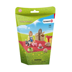 SCHLEICH 42426 PIKNIK Jeże dziewczynka kot jeż