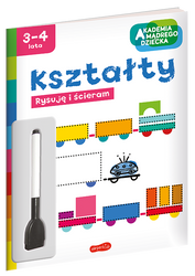KSZTAŁTY AKADEMIA MĄDREGO DZIECKA Rysuję i ścieram książka książeczka dla dzieci