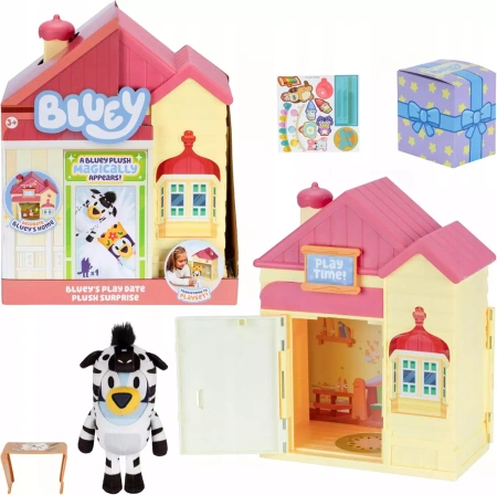 Bluey Domek z niespodzianką PREZENT naklejki PLUSZAK zabawka maskotka