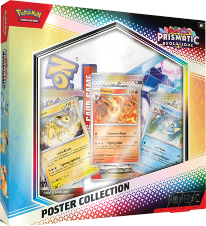 Pokemon Prismatic Evolutions 3x Booster Poster Collection ORYGINALNE KARTY