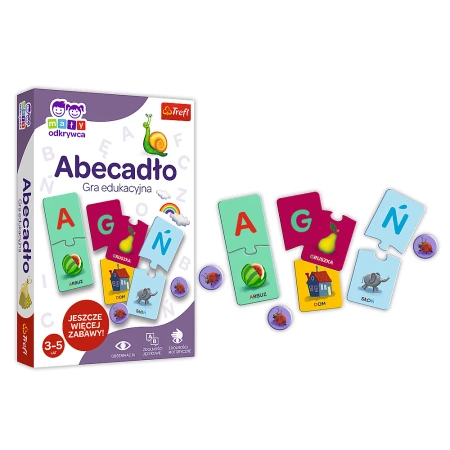 OUTLET ABECADŁO GRA DLA DZIECI PLANSZOWA EDUKACYJNA RODZINNA NAUKA LITEREK 3+
