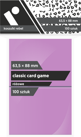 Koszulki REBEL na karty Pokemon Magic MtG 63,5x88 protektory Classic CCG Różowe 100 sztuk