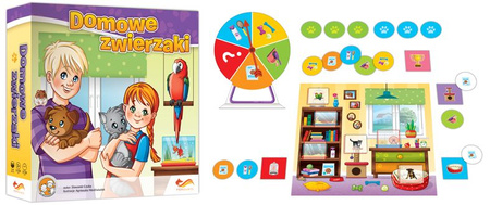 DOMOWE ZWIERZAKI pieski kotki mini zoo gra planszowa dla dzieci przedszkole