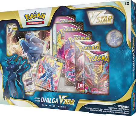 OUTLET Dialga VSTAR  PREMIUM Collection Pin 5x Booster ZESTAW Karty ORYGINALNE