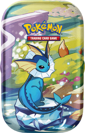 Pokemon Prismatic Evolutions Vaporeon Tin Puszka 2 boostery ORYGINALNE KARTY