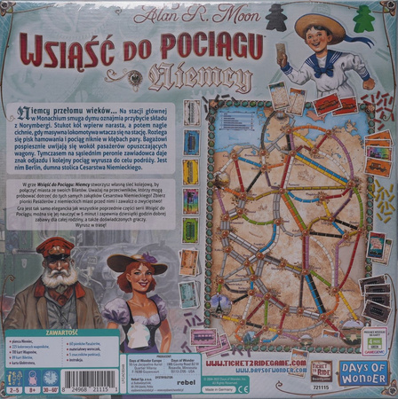 Wsiąść do Pociągu Niemcy gra planszowa POCIĄGI układanie tras wagony mapa
