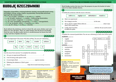 JĘZYK ANGIELSKI MEGA ZADANIA MINECRAFT zabawa i nauka książka dla dzieci 11+