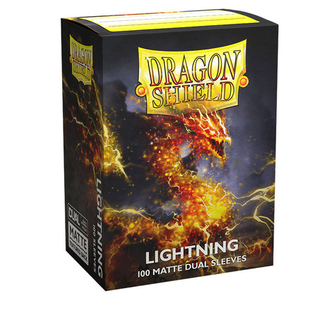 OUTLET Koszulki PREMIUM na karty talię Pokemon MtG Magic Dual MATTE Dragon Shield Sleeves protektory Lightning (100 sztuk)