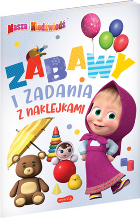 MASZA I NIEDŹWIEDŹ ZABAWY +ZADANIA +NAKLEJKI książka książeczka dla dzieci