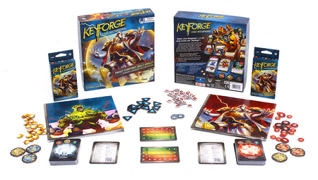 Keyforge MEGA ZESTAW gra planszowa karciana 2 talie 100 żetonów 2 maty itd