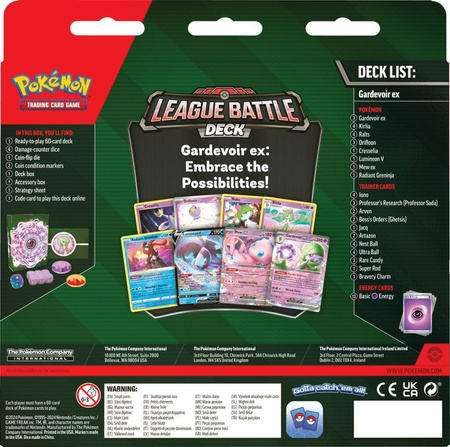 Pokemon TCG TALIA Gardevoir +Pudełko na talię karty kości do gry ORYGINALNE