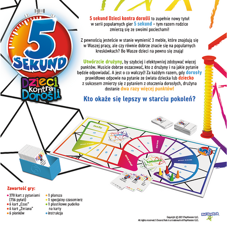 OUTLET 5 SEKUND dzieci kontra dorośli rodzice quiz gra planszowa 756 pytań! DUŻA