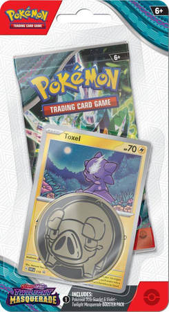 Toxel karta + MONETA +booster karty Pokemon TCG Checklane Twilight Masquerade ORYGINALNE KARTY