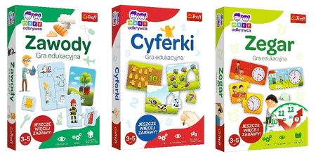 3w1 ZAWODY +CYFERKI + ZEGAR GRA DLA DZIECI PLANSZOWA EDUKACYJNA RODZINNA 3+