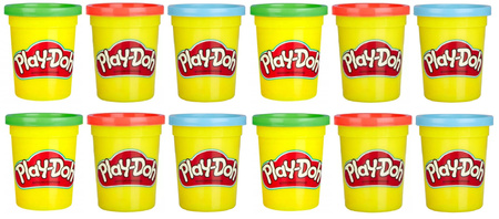 ZESTAW 12 PLAY DOH CIASTOLINA DUŻA TUBA sensoryczna masa plastyczna 1344g