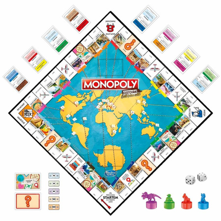 OUTLET MONOPOLY TRAVEL WORLD gra planszowa standard classic wersja czeska Hasbro