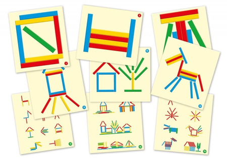 Patyczaki ze smokiem obibokiem gra dla przedszkolaków układanie kształtów