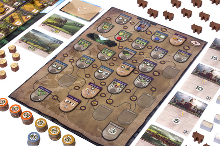 GLEN MORE II KRONIKI gra planszowa STRATEGICZNA WIELKA W TYM 8 ROZSZERZEŃ