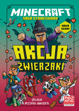 MINECRAFT SAGA STONESWORD AKCJA ZWIERZAKI książka POWIEŚĆ OFICJALNA PRZYGODA