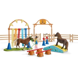 Schleich 42481 Trening dla kucyków DUŻY ZESTAW konie kucyk przeszkody 48el.