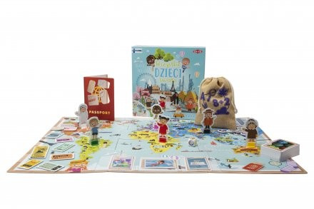 Wszystkie dzieci świat gra planszowa rodzinna Tactic QUIZ o świecie edu PL