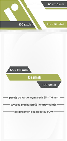 Koszulki Rebel na karty 65x110 Basilisk 100 sztuk