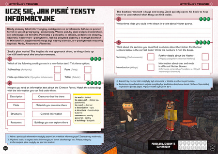 JĘZYK ANGIELSKI MEGA ZADANIA MINECRAFT zabawa i nauka książka dla dzieci 11+