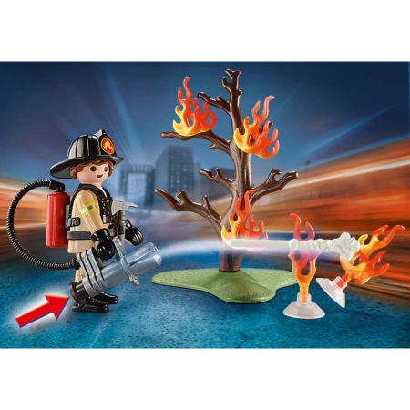 OUTLET Playmobil City 70310 STRAŻ POŻARNA +PIES skrzynka Action strażak pożar ogień