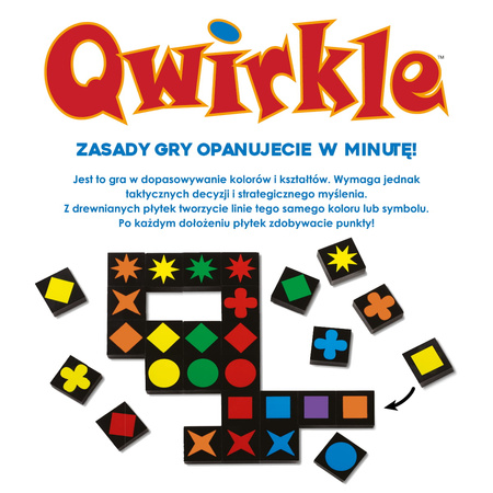 OUTLET QWIRKLE gra planszowa logiczna obrazkowe literaki domino LOGICZNA rodzinna