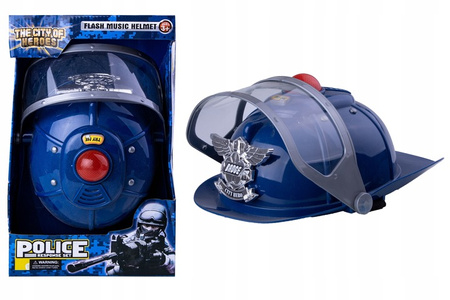 Kask policyjny zabawka ŚWIATŁO DŹWIĘK dla dzieci zabawa POLICJANT hełm