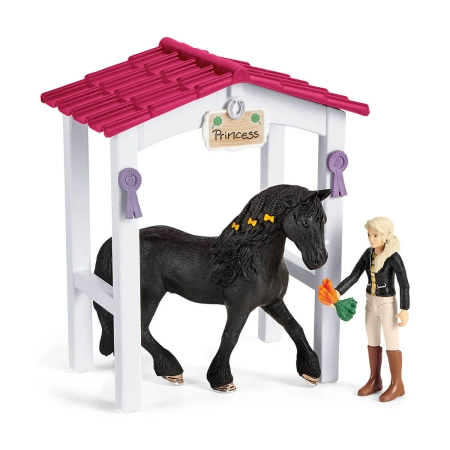 Schleich 42437 ZAGRODA DLA KONI konie figurki stajnia Horse Club koń pies