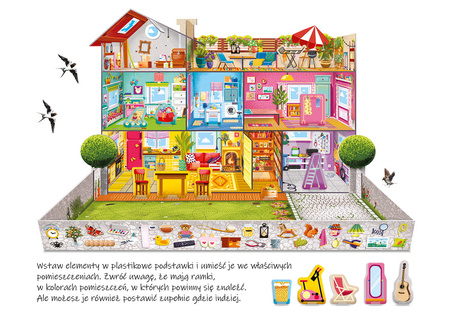 Mądry Domek gra edukacyjna dla dzieci 10 różnych zabaw łamigłówki 