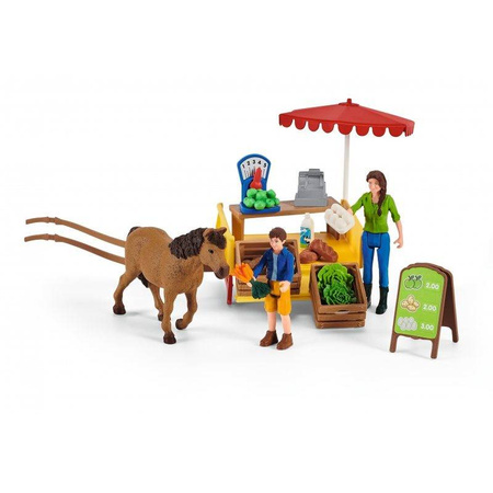 SCHLEICH 42528 27w1 RYNEK stragan bazar koń figurki konie zestaw premium