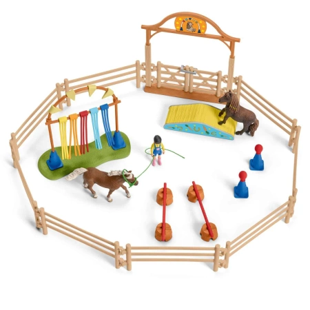 Schleich 42481 Trening dla kucyków DUŻY ZESTAW konie kucyk przeszkody 48el.